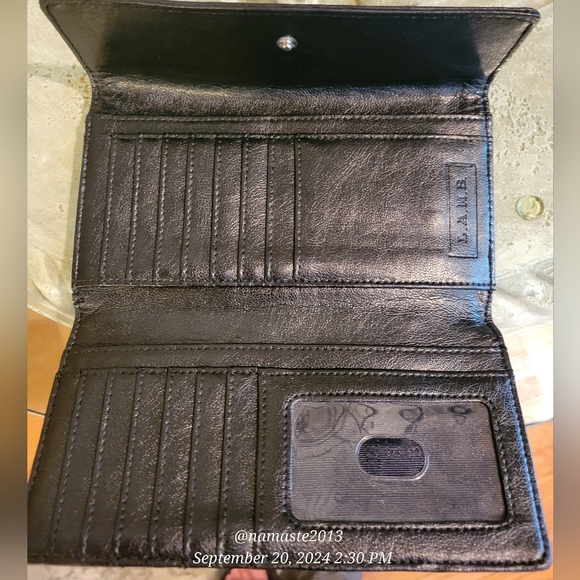 L.A.M.B by Gwen Stefani Leather Wallet Luxury Designer Celebrity Vintage Snap#48 - Picture 12 of 16